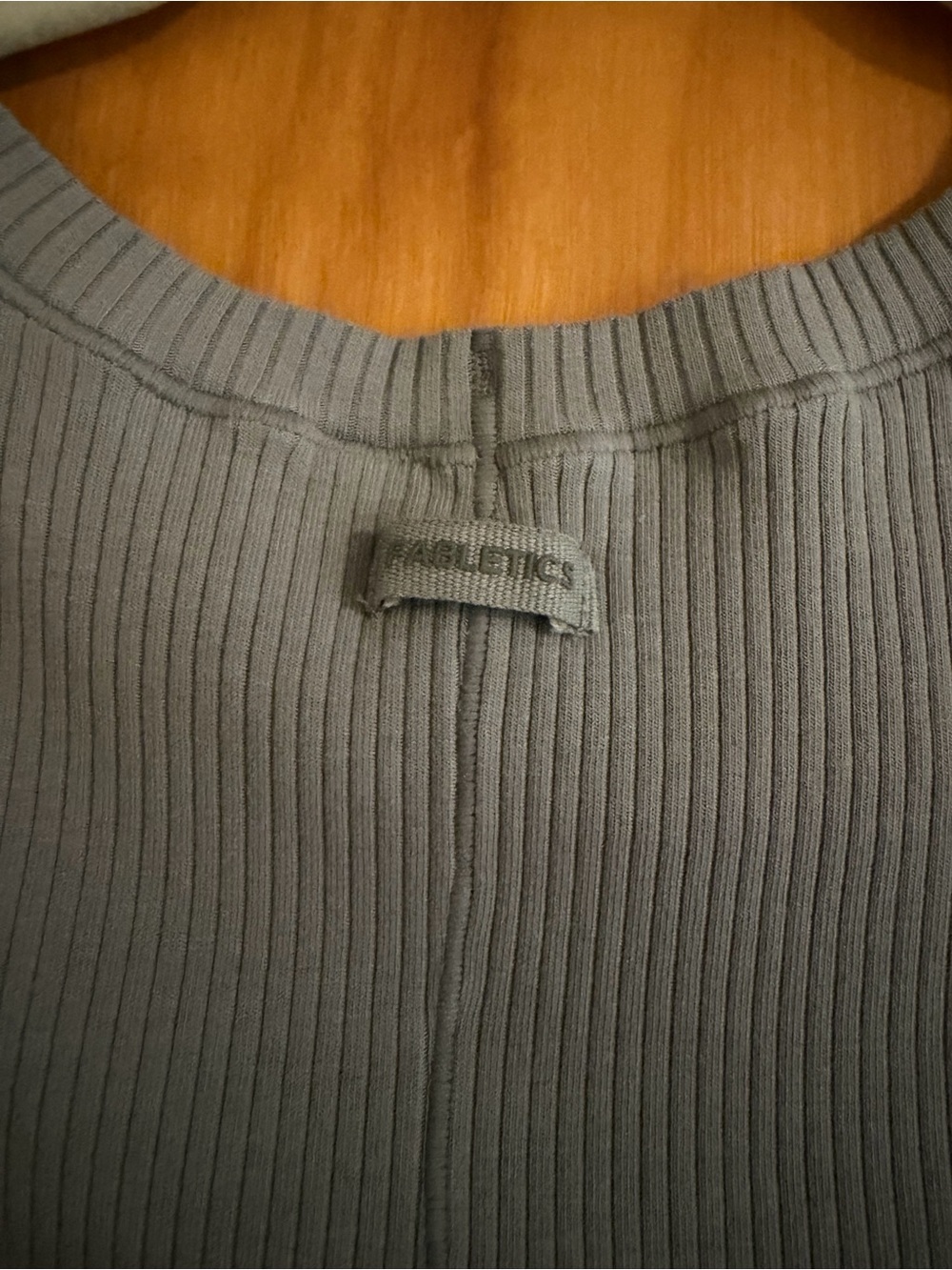 Fabletics Light Blue Ribbed Short Sleeve Top - Picture 5 of 5